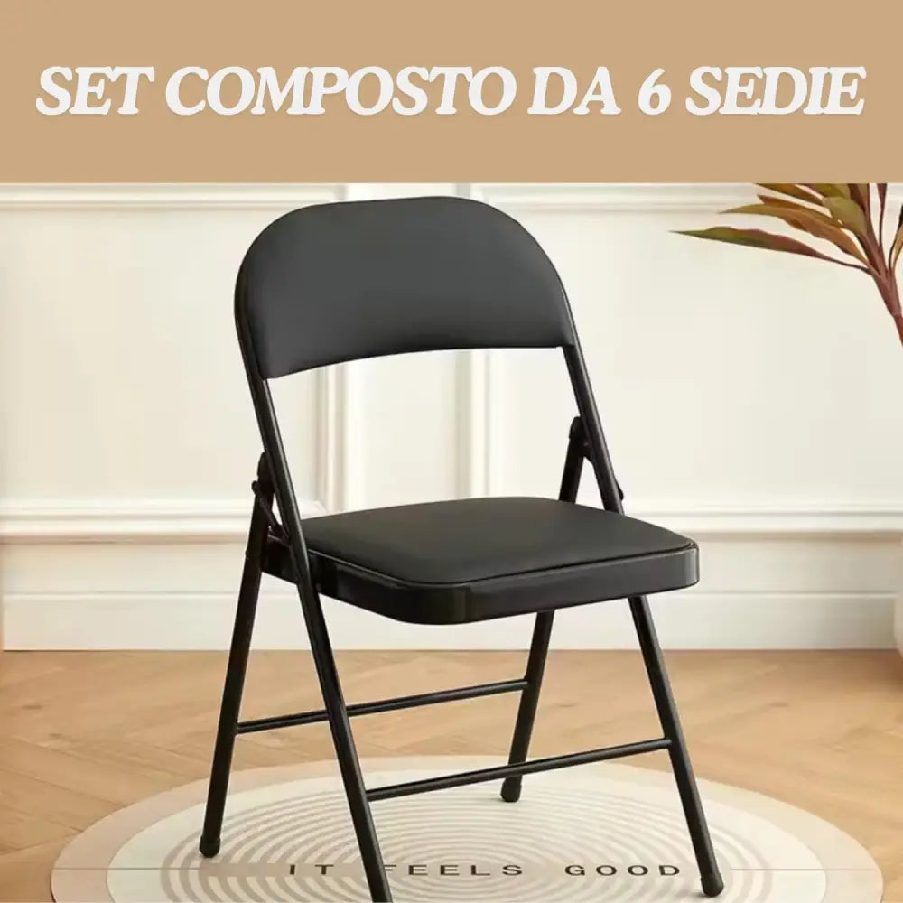 Sedie Pieghevoli da Esterno Set da 6 Sedie con Struttura in Metallo Robusto - Idropulitrice a Batteria