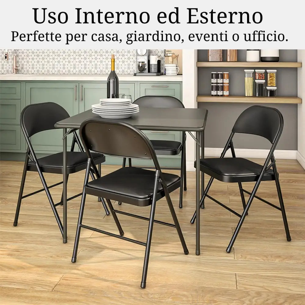 Sedie Pieghevoli da Esterno Set da 6 Sedie con Struttura in Metallo Robusto - Idropulitrice a Batteria