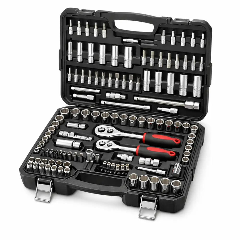 Set Chiavi a Bussola con Cricchetto Professionale 108 Pezzi 1/4” + 1/2” con Valigetta Portatile. - set chiavi a bussola