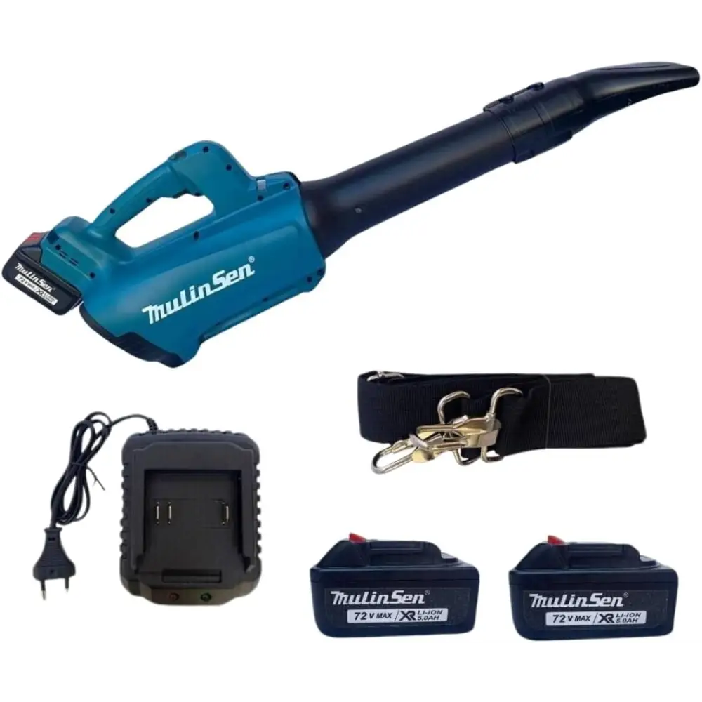 Image of Soffiatore a Batteria per Giardino, Soffiatore Elettrico con 2 Batterie 4.0Ah