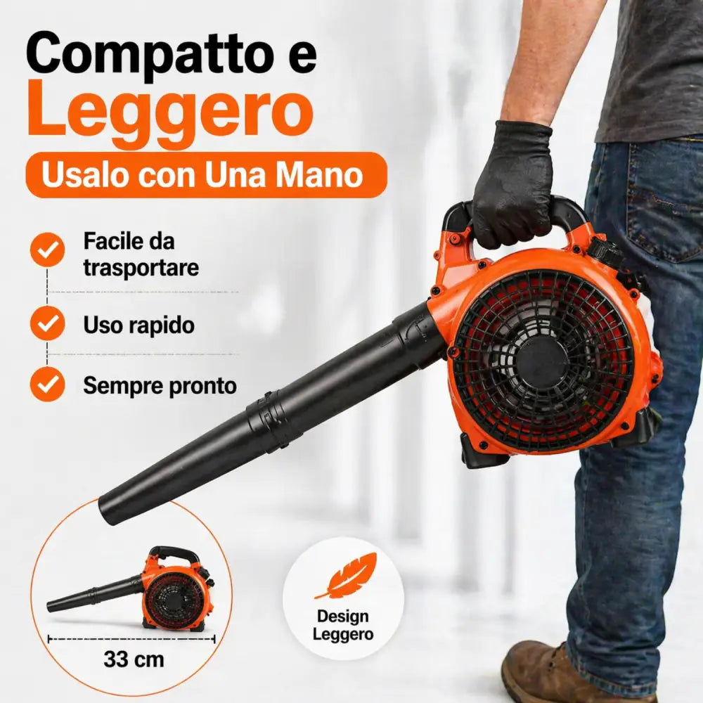 Soffiatore a Scoppio 52CC 2 Tempi Potente e Pratico per Foglie e Giardino. - soffiatore a scoppio