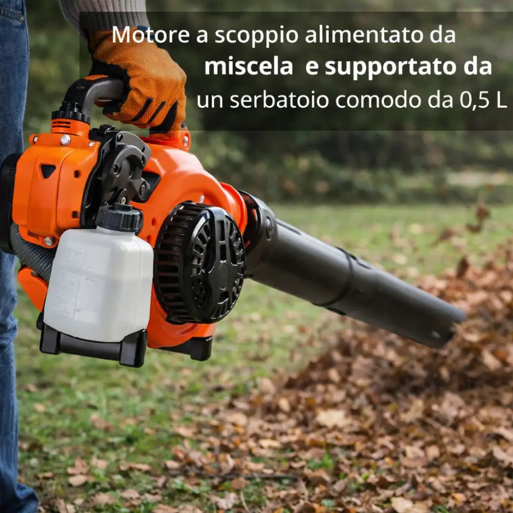 Soffiatore a Scoppio Aspiratore 2 Tempi 25,4 cc – Compatto e Leggero. - Soffiatore Aspiratore a Scoppio