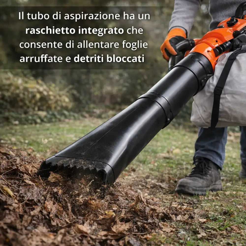 Soffiatore a Scoppio Aspiratore 2 Tempi 25,4 cc – Compatto e Leggero. - Soffiatore Aspiratore a Scoppio