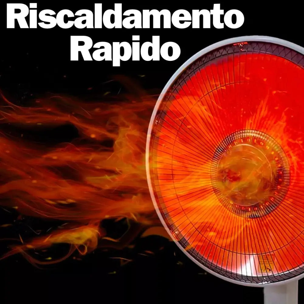 Stufa Piantana a Carbonio Ventilatore Aria Calda Oscillante 90° Riscaldamento Rapido 500W/1000W Sicura Antiribaltamento