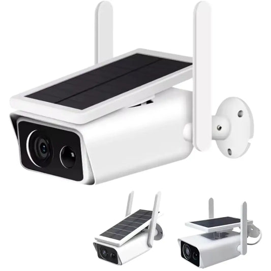 Telecamera WiFi Esterno con Pannello Solare 2MPX Visione Notturna Infrarossi Rilevamento Movimento Audio Bidirezionale