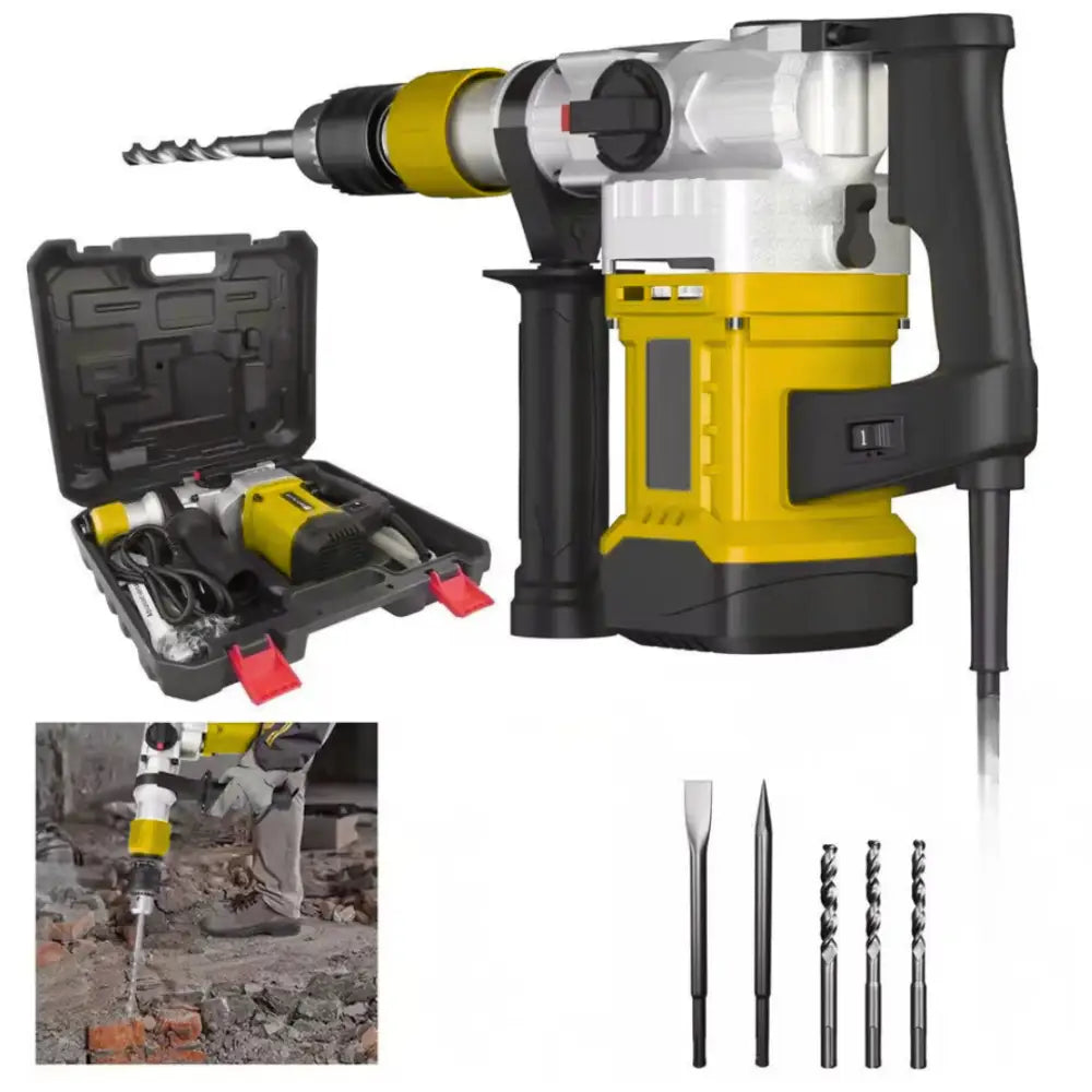 Trapano a Percussione SDS-Plus 2000W 220V SL3204 Martello Demolitore 4 Funzioni con Regolazione Velocità 1-6 Frizione