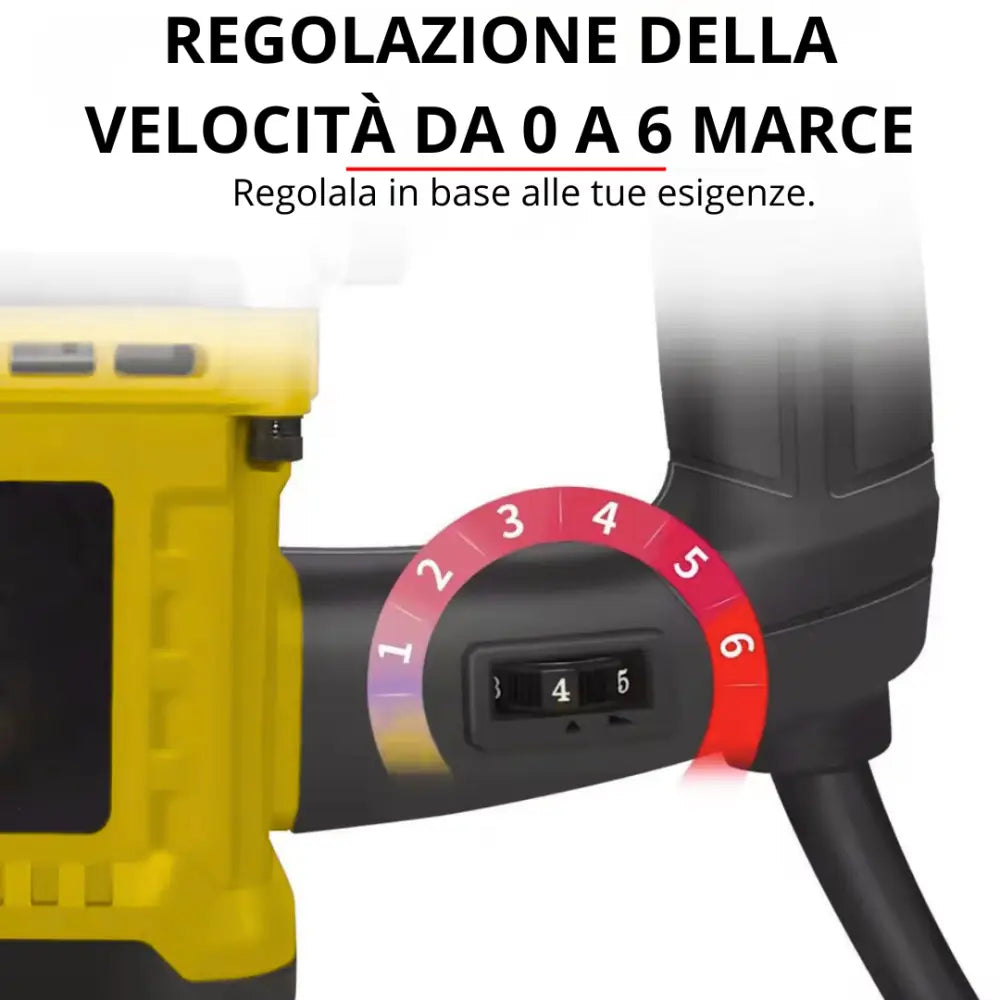Trapano a Percussione SDS-Plus 2000W 220V SL3204 Martello Demolitore 4 Funzioni con Regolazione Velocità 1-6 Frizione