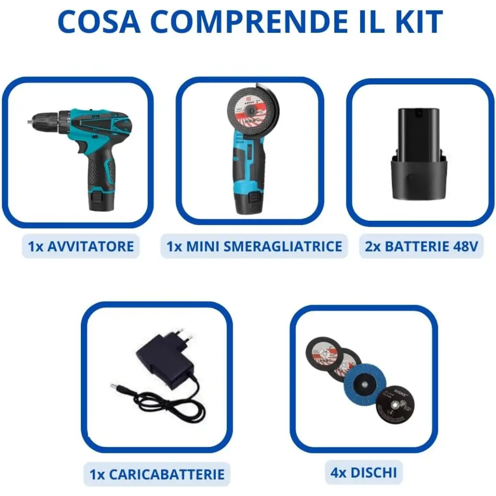 Trapano Avvitatore a Batteria Mini Smerigliatrice Angolare Taglierina Elettrica - simple