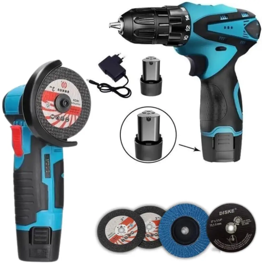 Trapano Avvitatore a Batteria Mini Smerigliatrice Angolare Taglierina Elettrica - simple