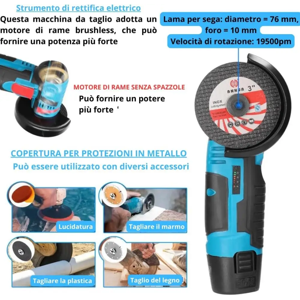 Trapano Avvitatore a Batteria Mini Smerigliatrice Angolare Taglierina Elettrica - simple